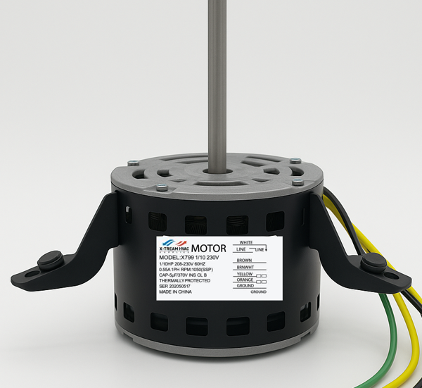 X799 Heat Pump Motor 1/10HP 230V 1050RPM  60Hz With Capacitor Reversible . - X-Tream